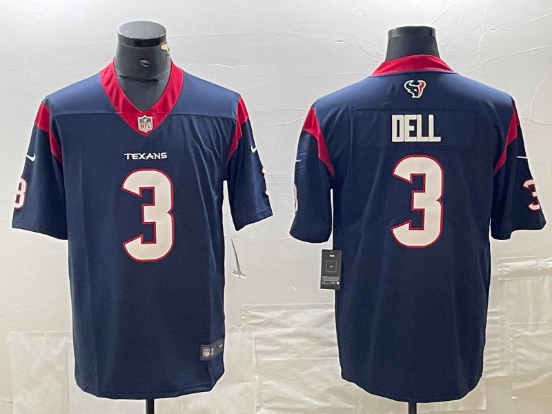 Men Houston Texans #3 Dell Blue Nike Vapor Untouchable Limited NFL Jersey